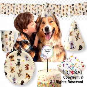 KIT CUMPLEAOS PARA MASCOTAS PERROS CHICOS X 1